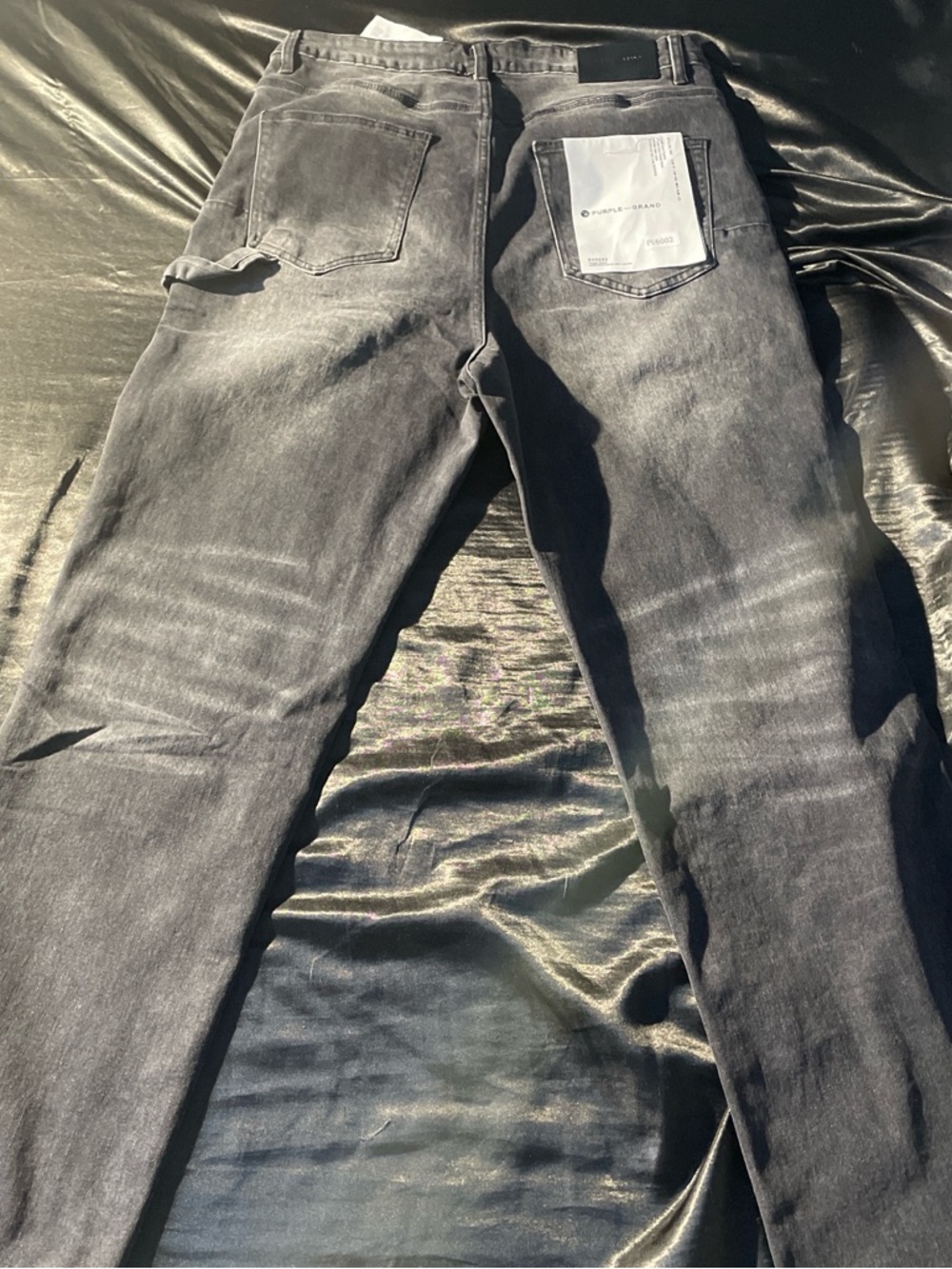 Men's Grey Denim Jeans - purple jeans